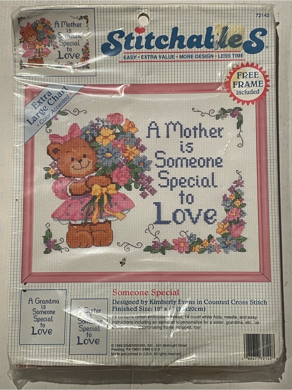 Stitchables Cross Stitch Kit A Mother Is Someone Special to Love 72142 -Unopened